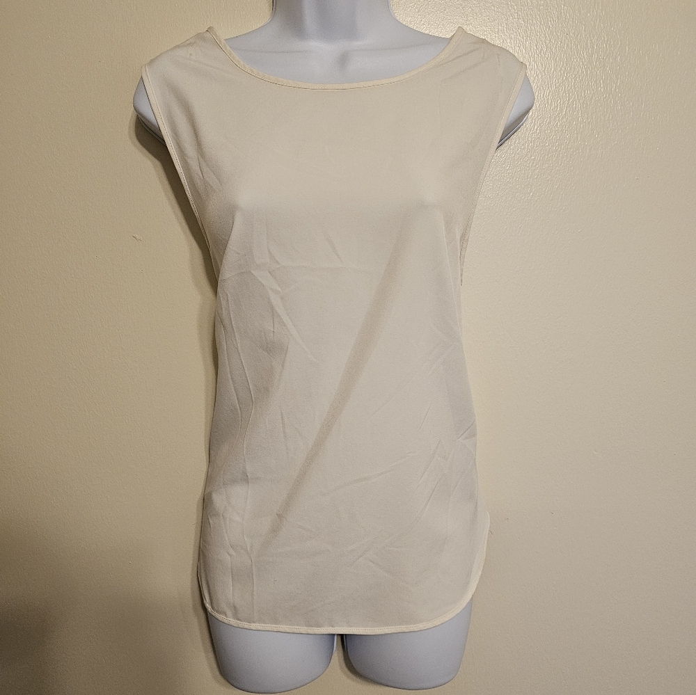 Forever 21 Off White Sleeveless Blouse, Medium